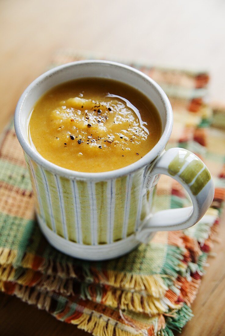 Pumpkin soup in a cup