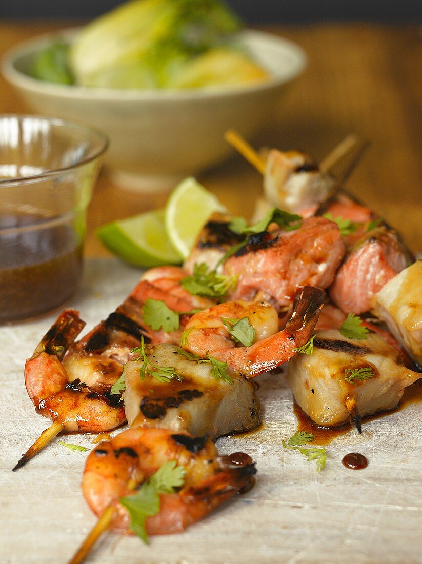 Meeresfrüchte mit Teryaki-Honig-Marinade