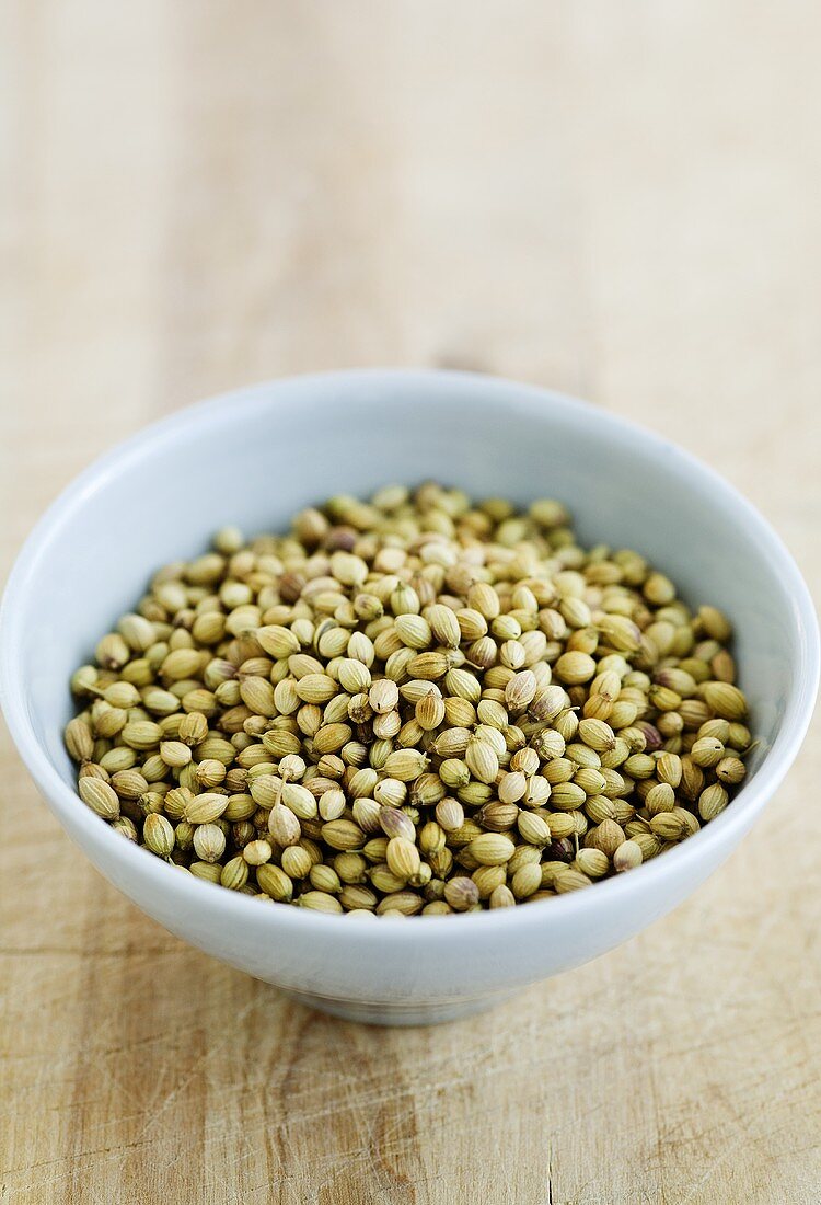 Coriander seeds in a dish