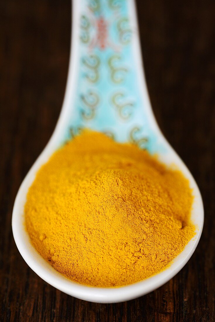 Turmeric on a spoon