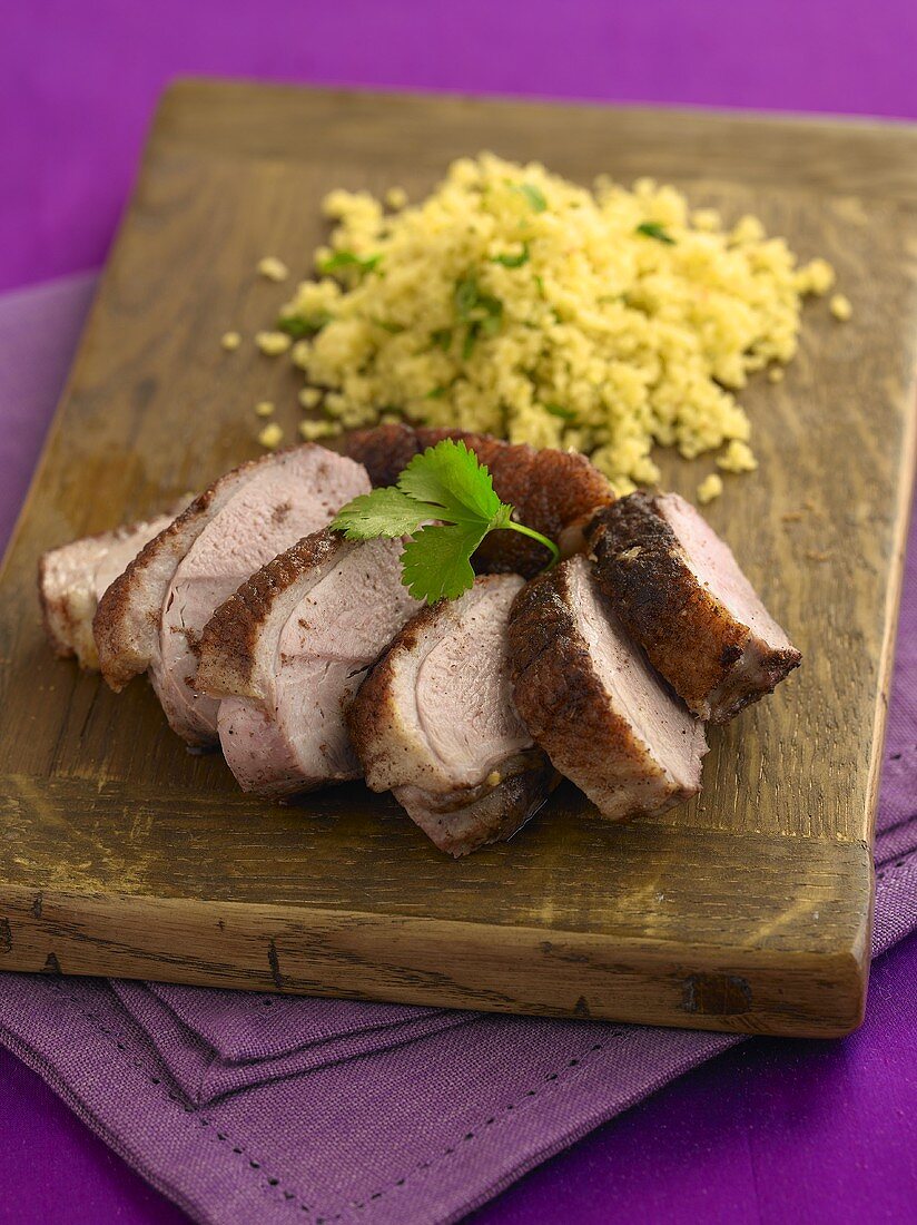 Duck breast with couscous