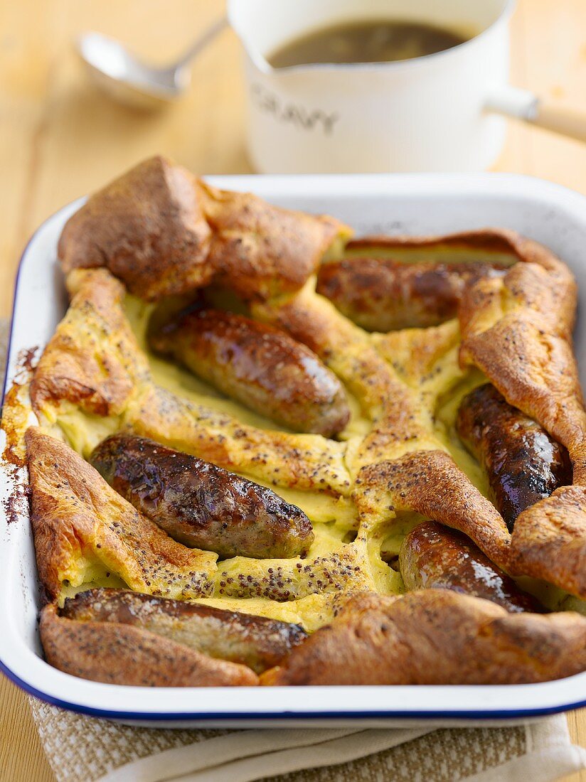 Toad In The Hole (Yorkshire Pudding mit Würsten, England)