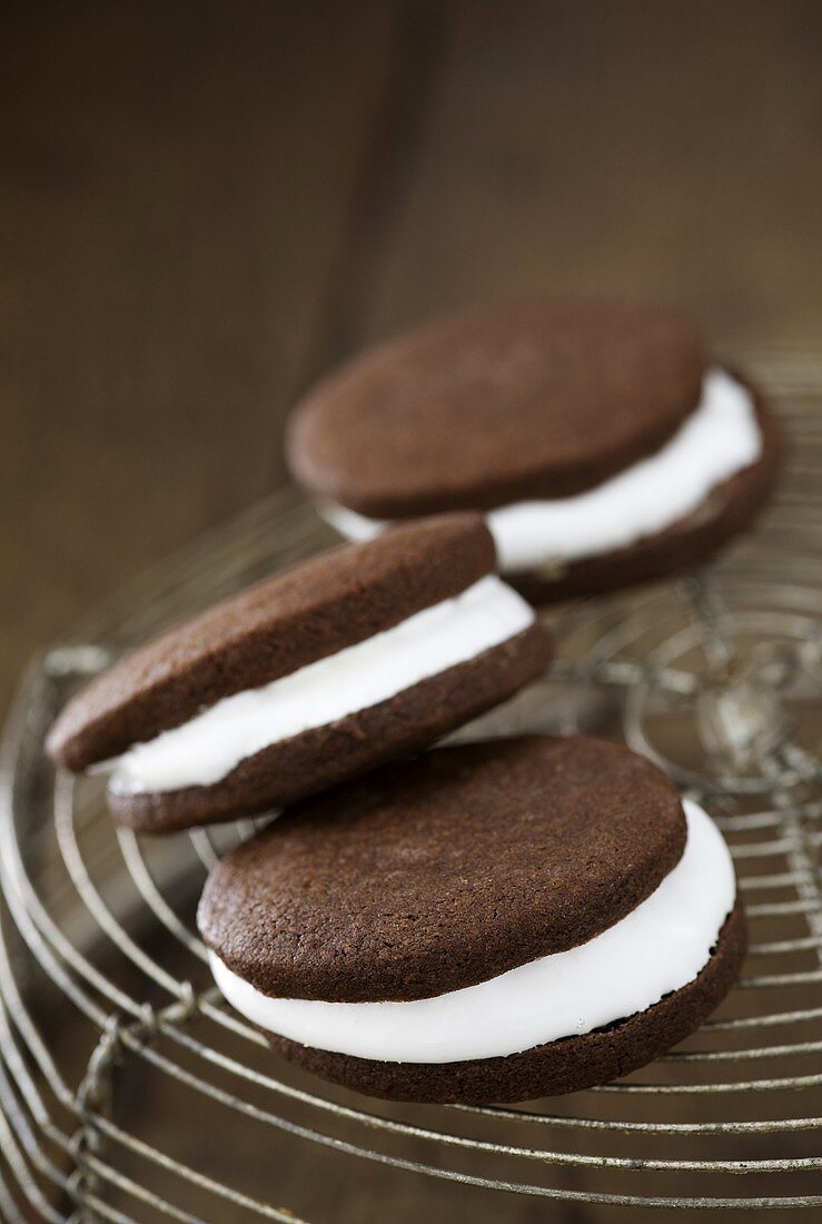 Chocolate moon pies with a marshmallow filling