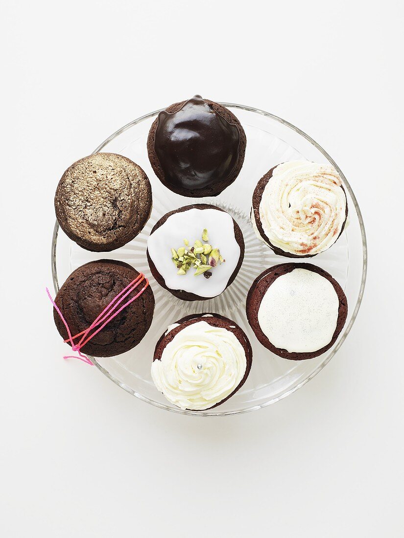 Assorted Whoopie Pies on a glass plate