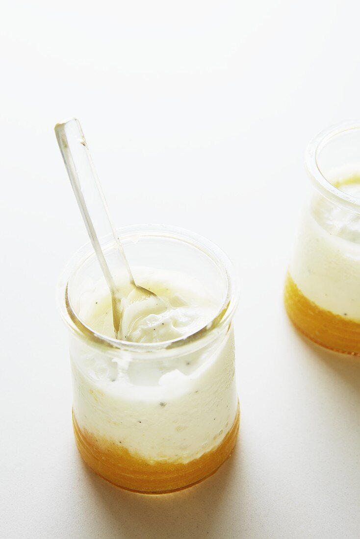 Frozen peach vanilla cream