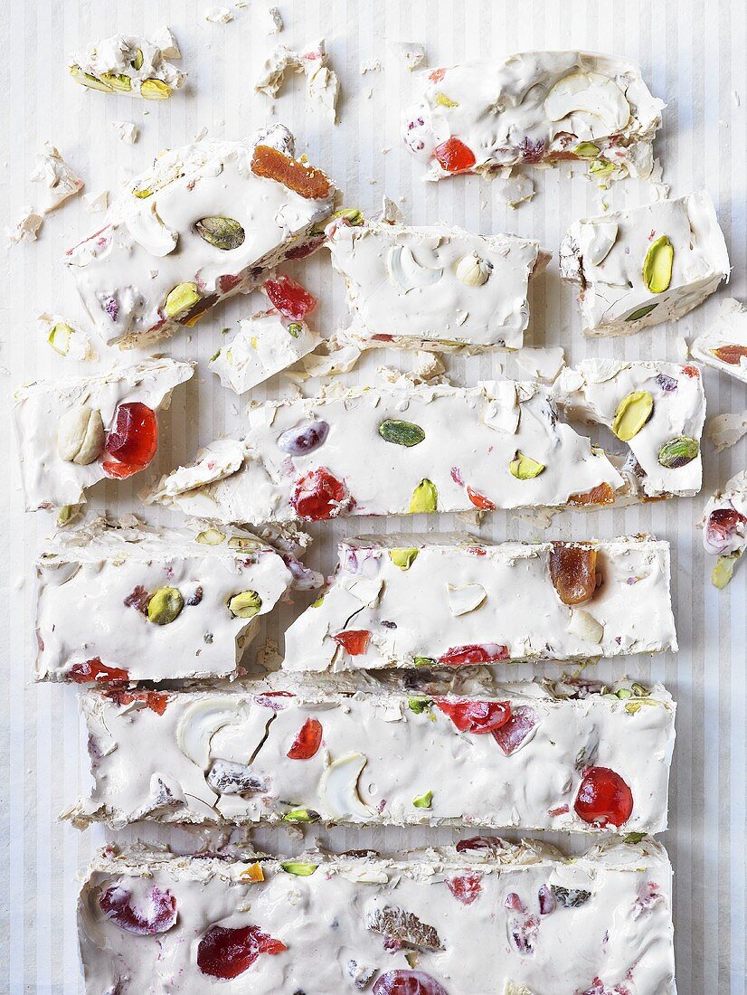 Nougat with candied fruits and nuts