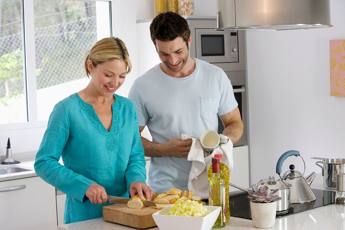 Couple in kitchen