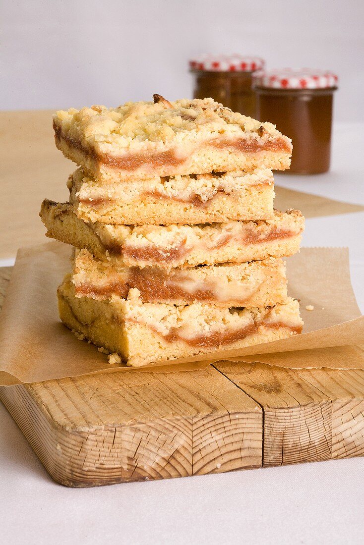 A stack of quince cake slices