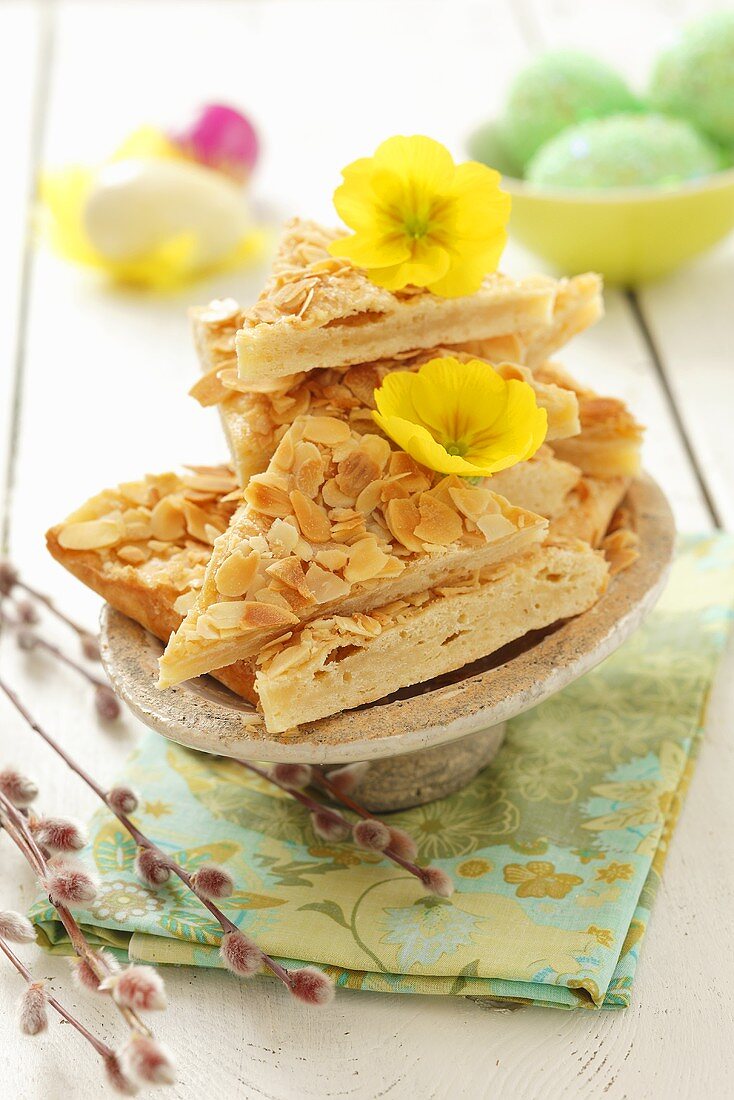 Mazurek with almonds (Polish Easter cake)