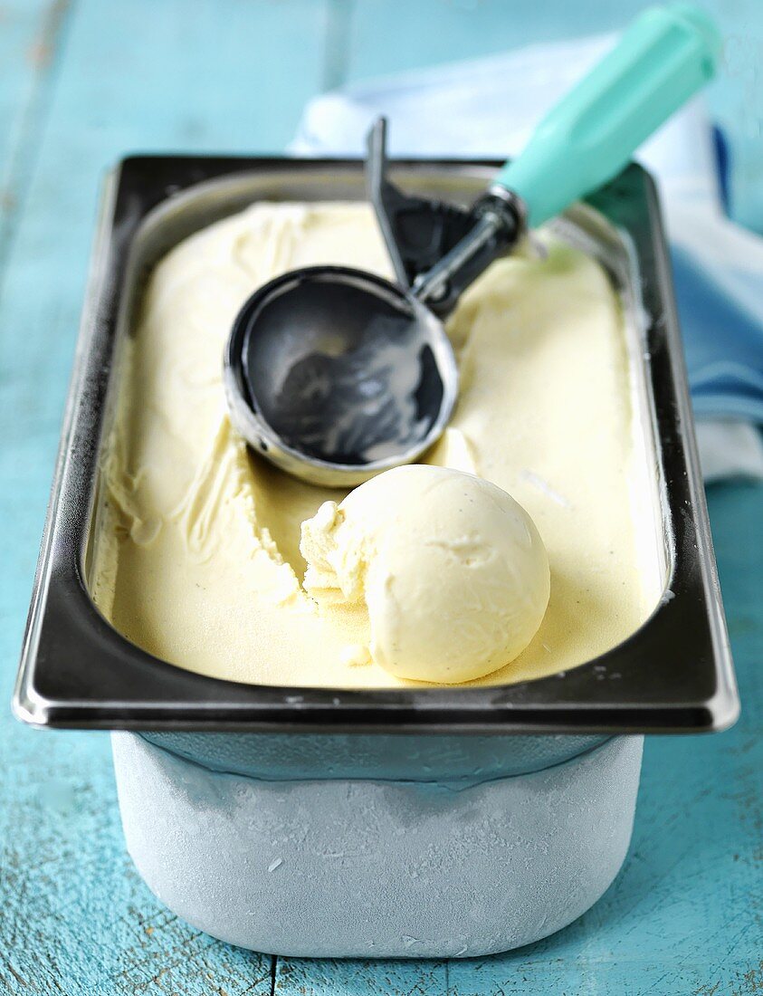 Homemade vanilla ice cream