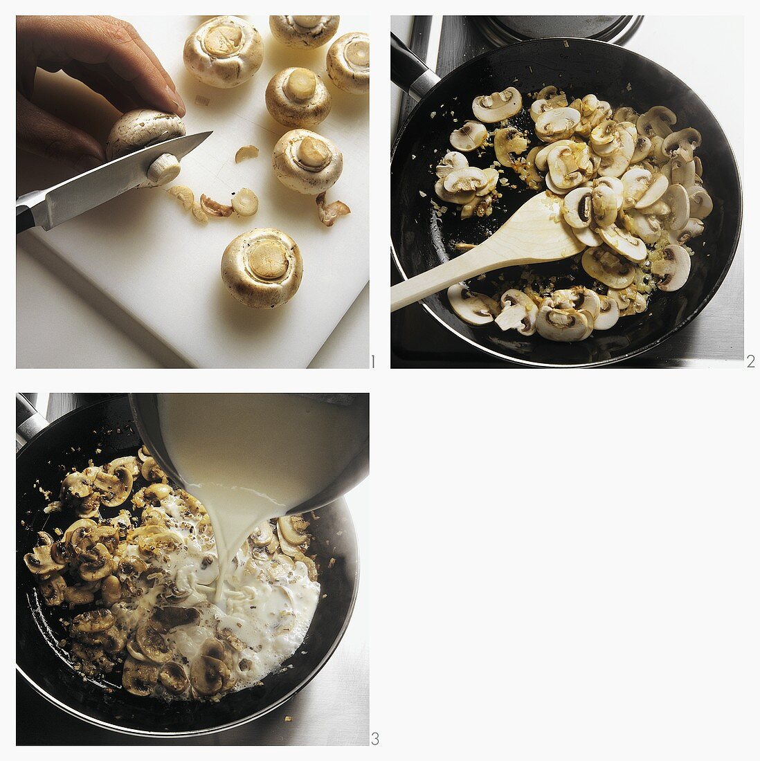 Button mushrooms in cream sauce