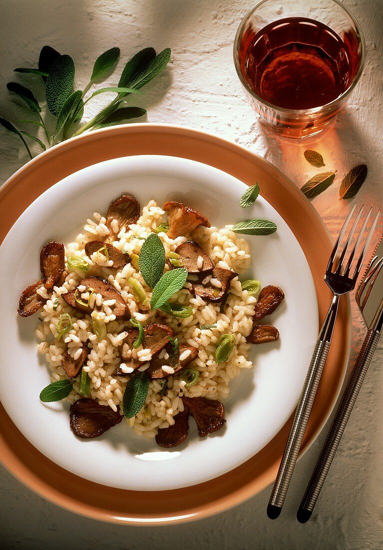 Risotto with Poultry Liver and Mushrooms