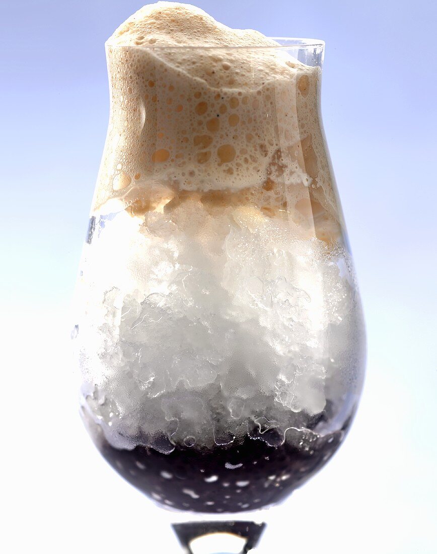 Caviar with vodka granita and buckwheat foam