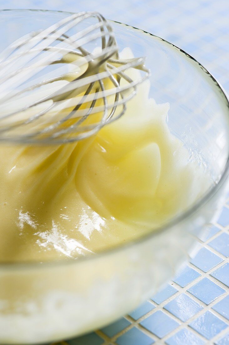 Mayonnaise being made for potato salad