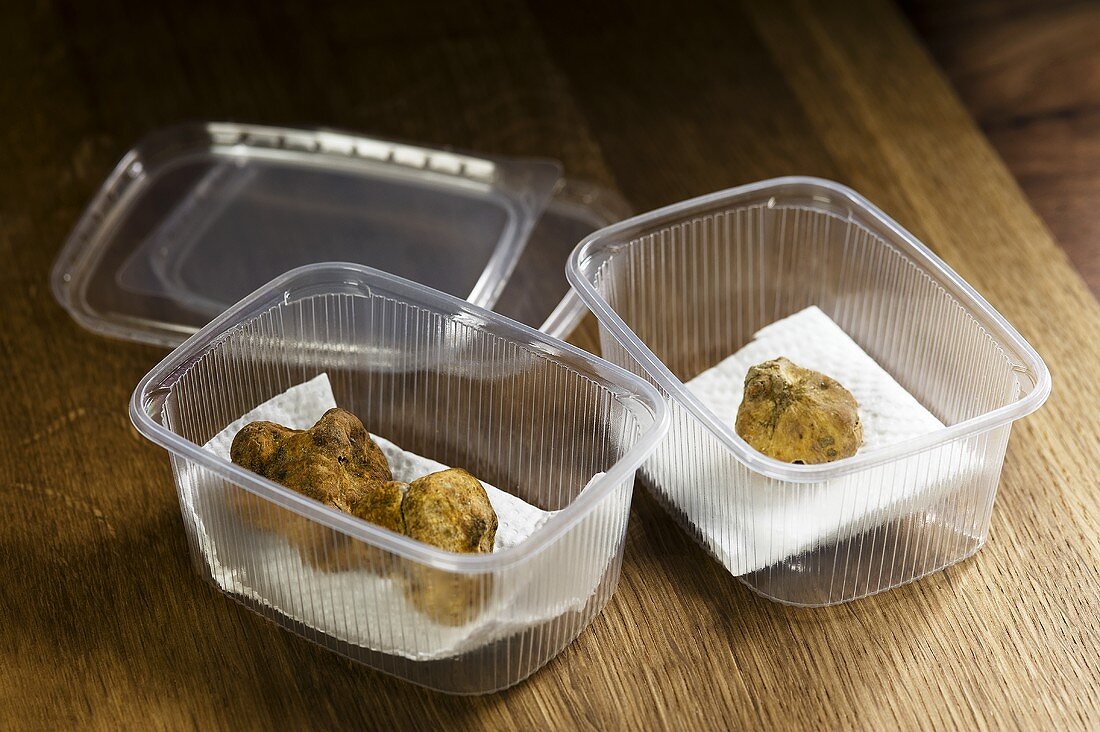 Truffles in storage containers