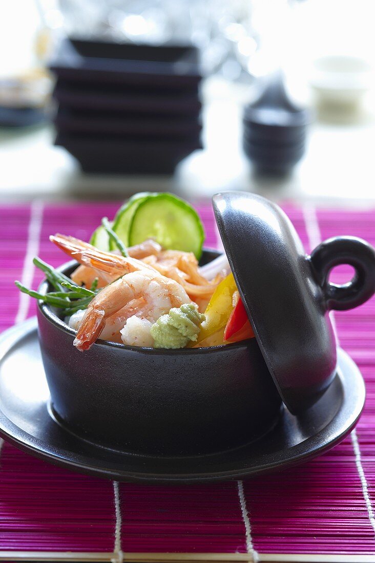 Japanese ingredients in a bowl