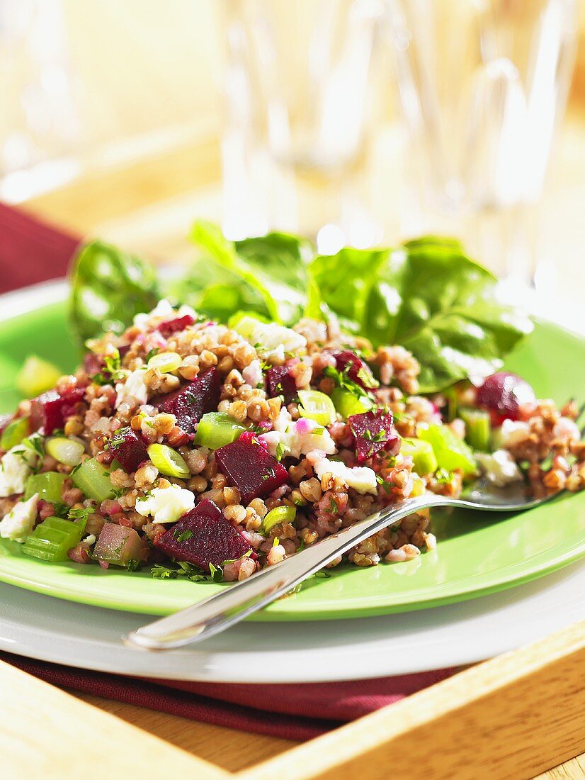 Beetroot salad with kasha