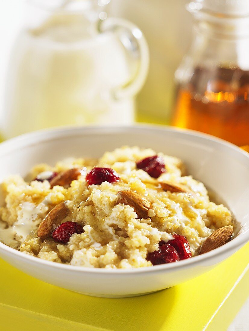 Millet porridge with cranberries and almonds