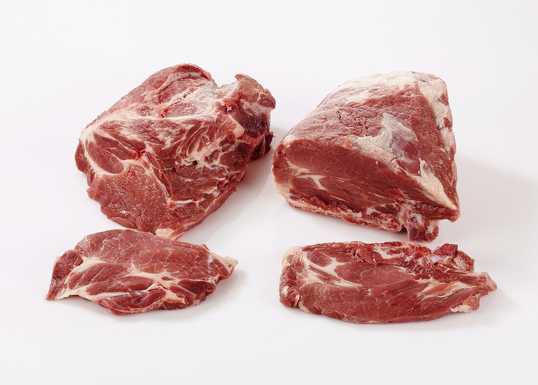 Nackenkotelett und Steak vom Schwein