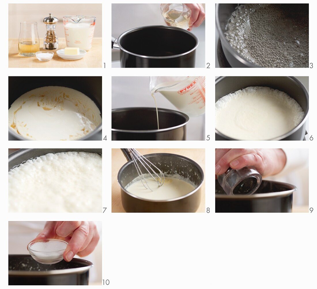 Steps for making cream sauce