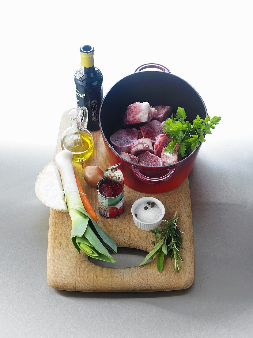 Ingredients for veal stock