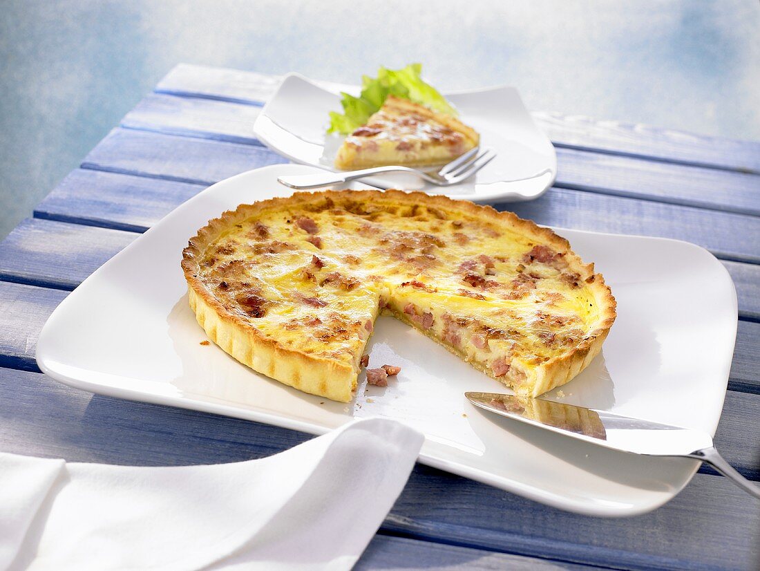 Quiche Lorraine, a piece removed