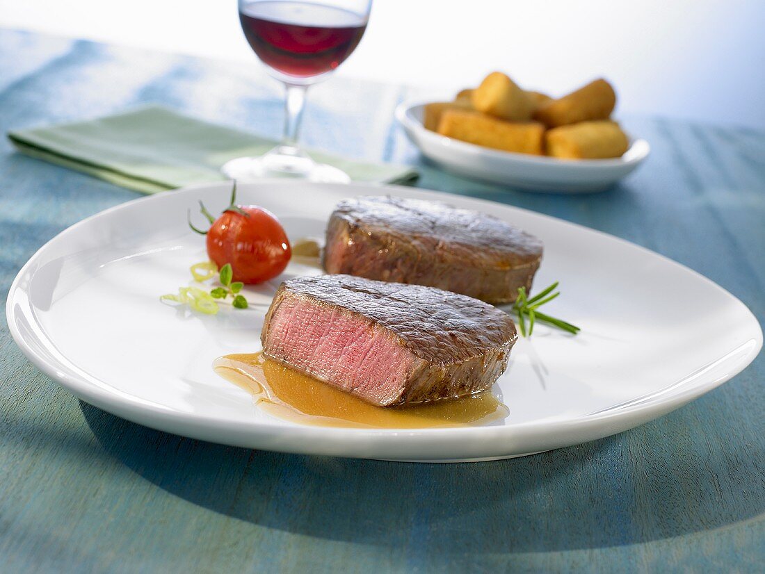 Beef fillet with croquettes
