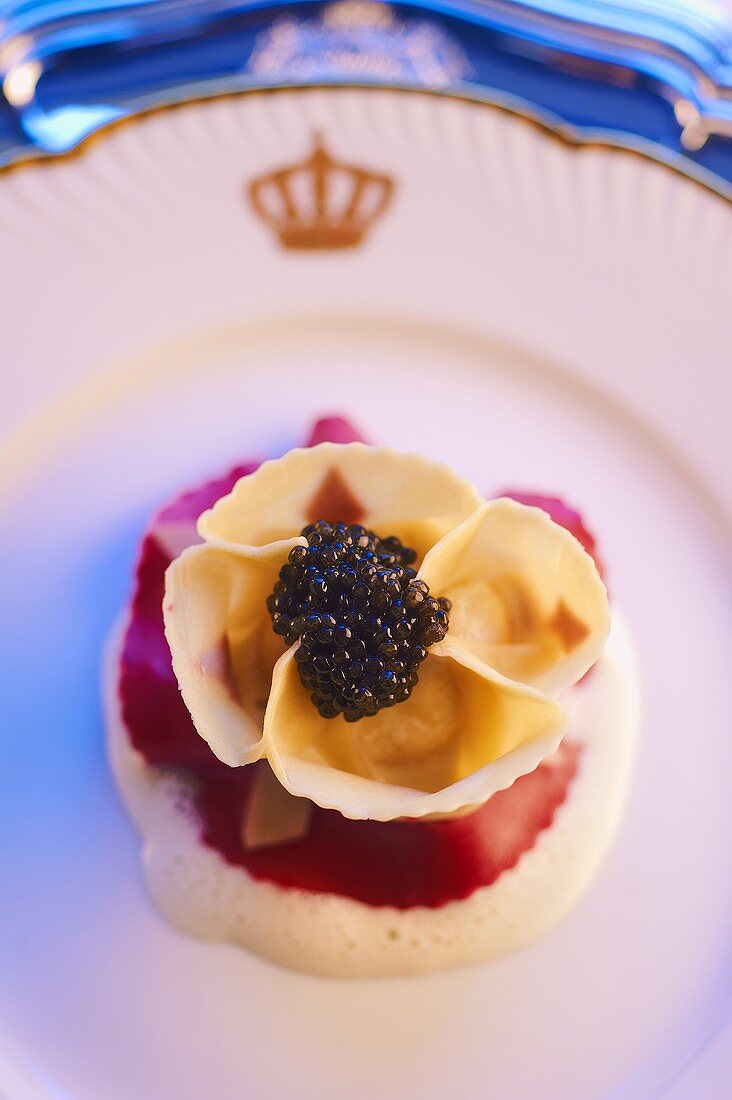 Ravioli with caviar (Monaco)