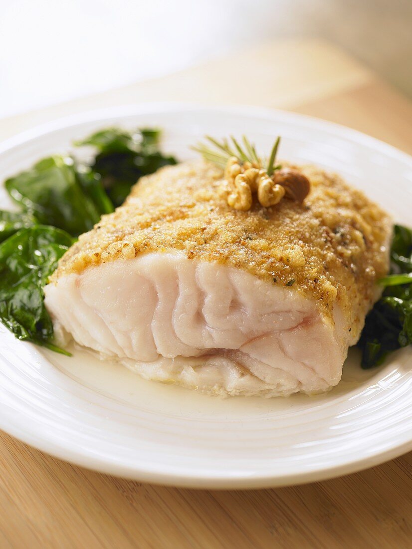 Cod fillet with a nut crust