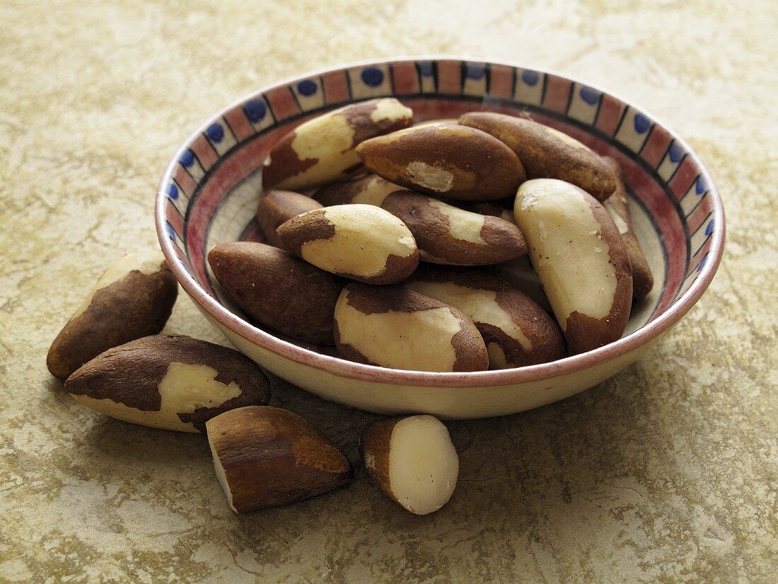 Brazil nuts in a dish