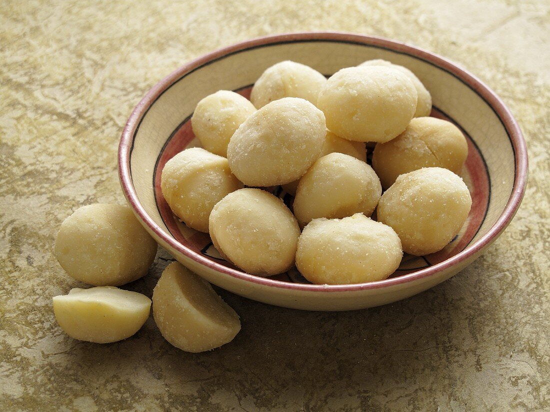 Macadamia nuts in a dish