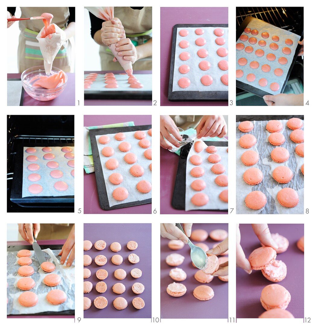 Macaroons being prepared