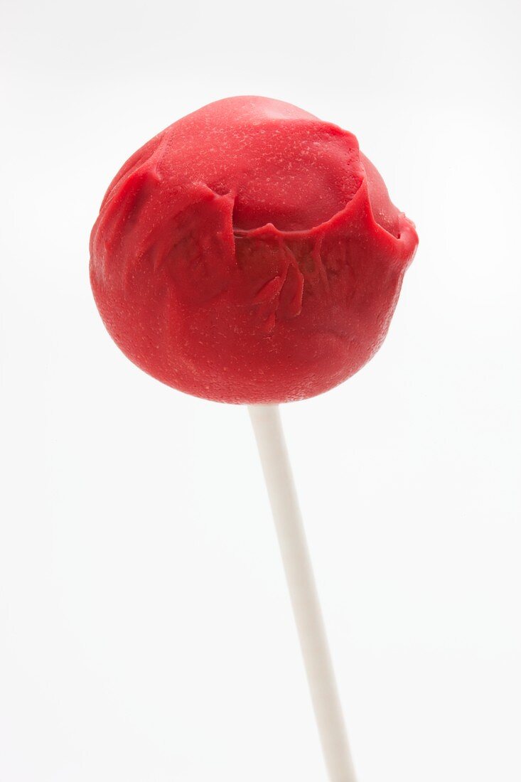 A red cake pop