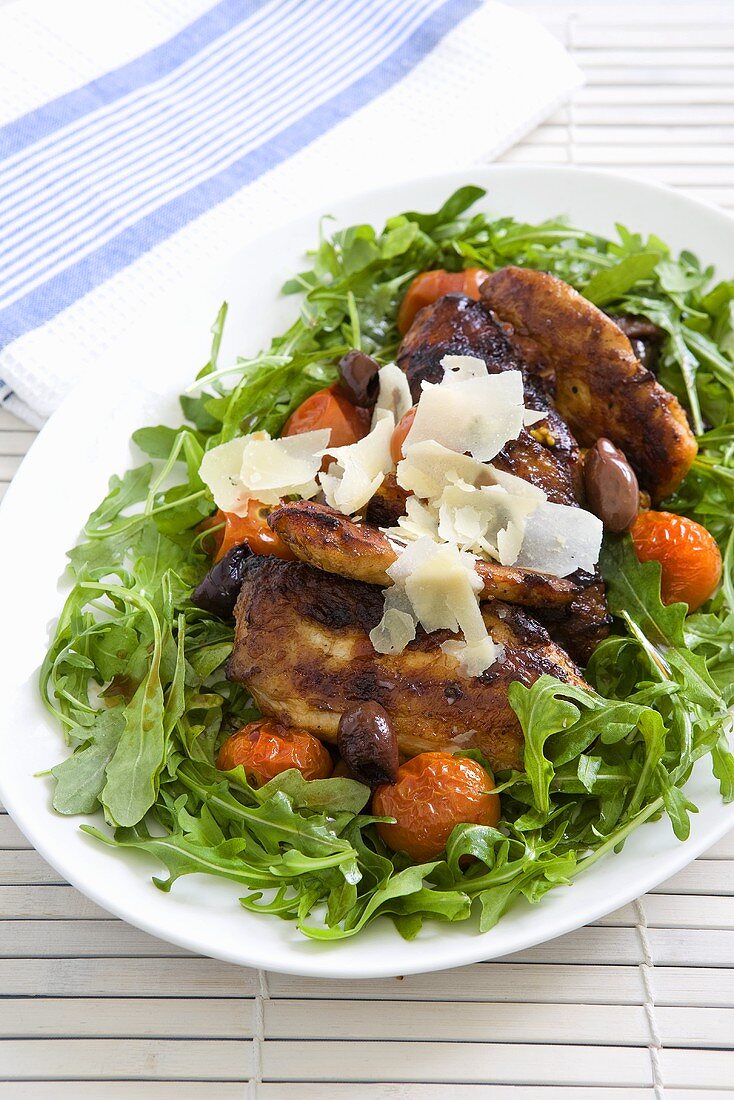 Lemon chicken with rocket