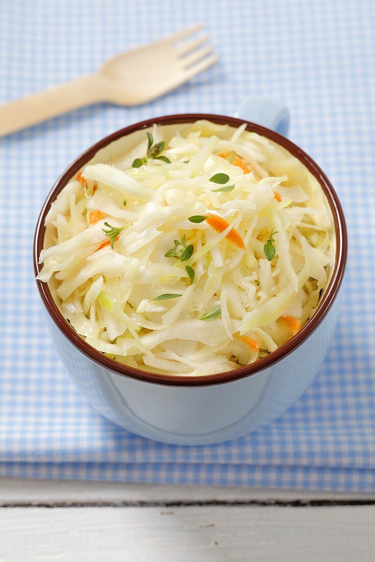 White cabbage salad with carrots