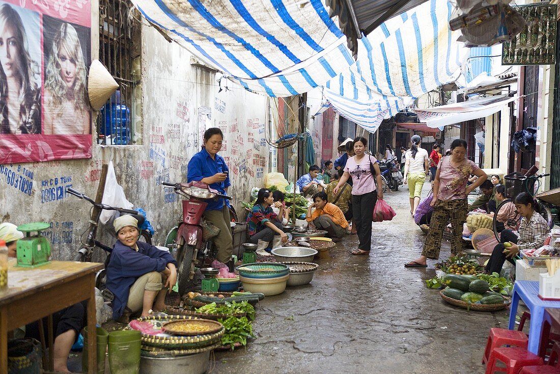 A market in Hanoi, Vietnam
