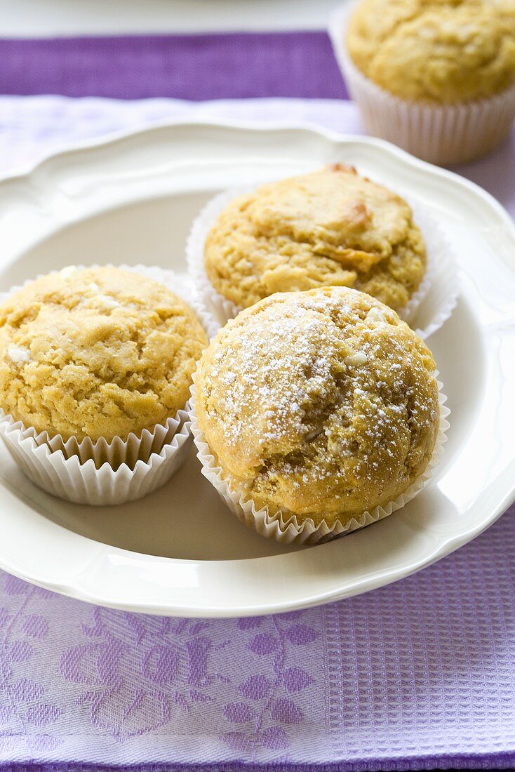 White chocolate and mango muffins