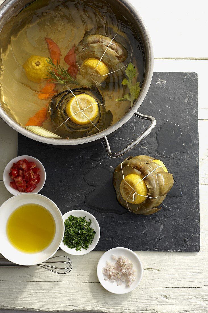 Artichokes with vinaigrette