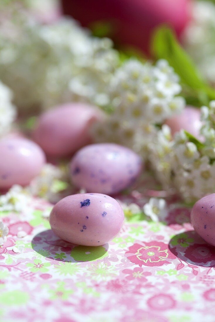 Spiraea with sugar eggs