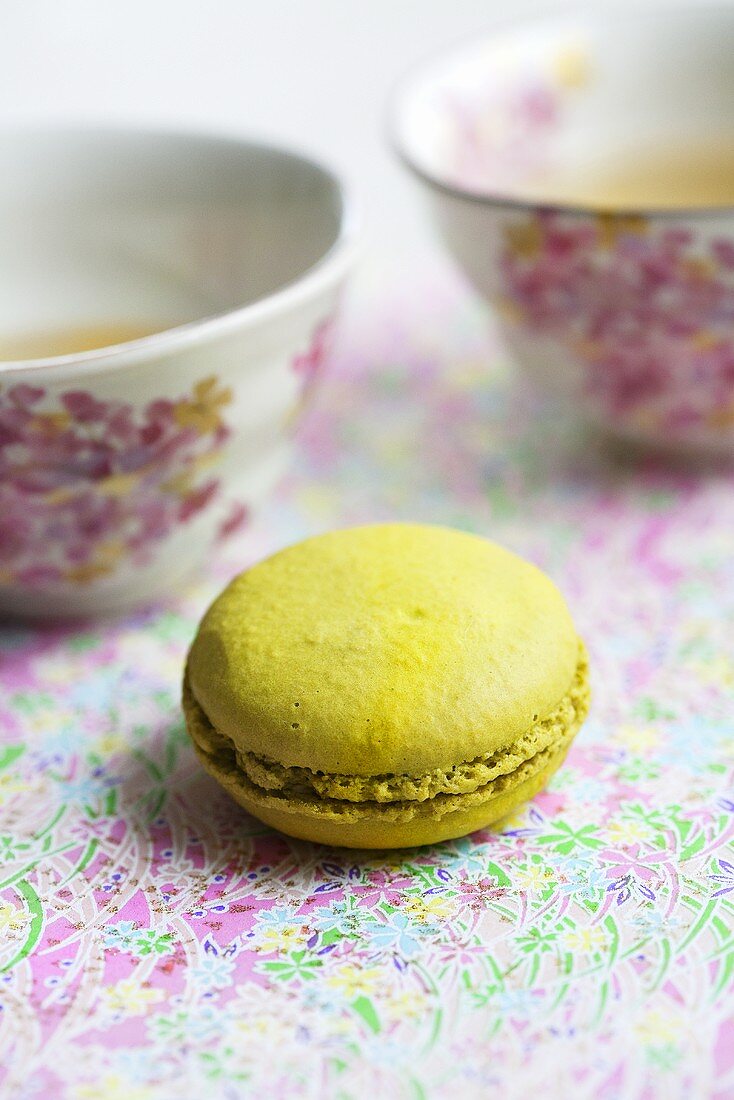 A green tea macaroon