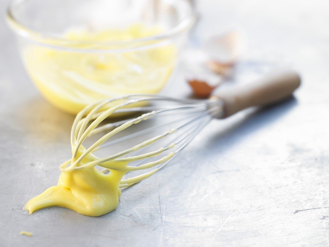 Mayonnaise with a whisk
