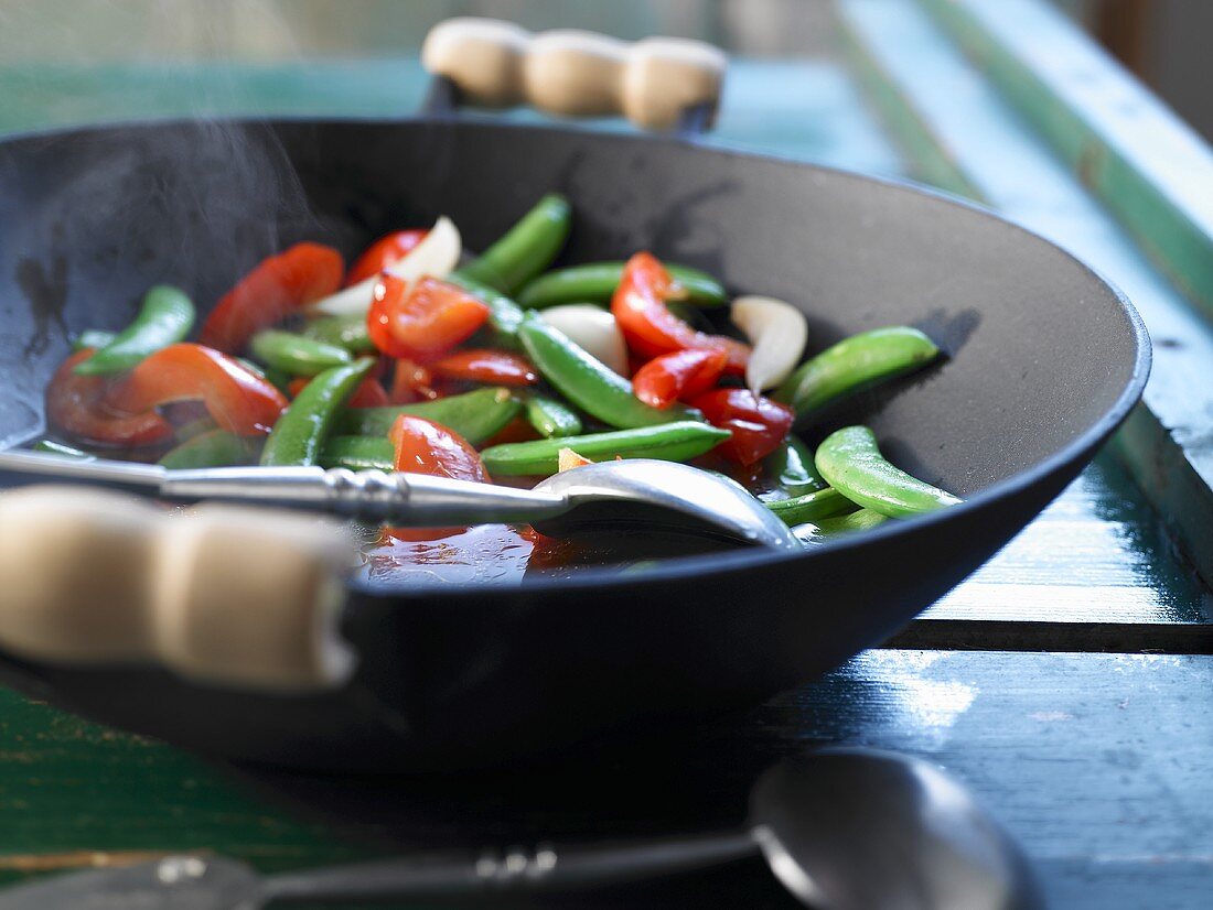 Wok-steamed vegetables
