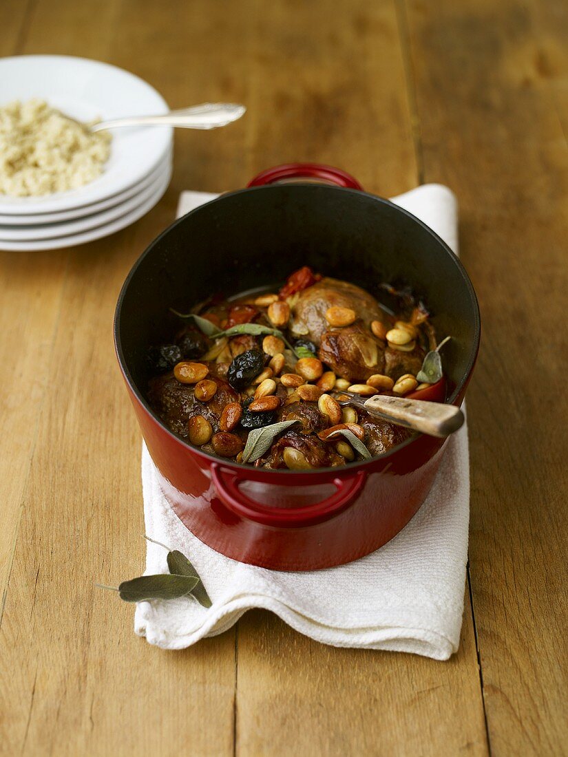 Braised lamb with tomatoes and couscous