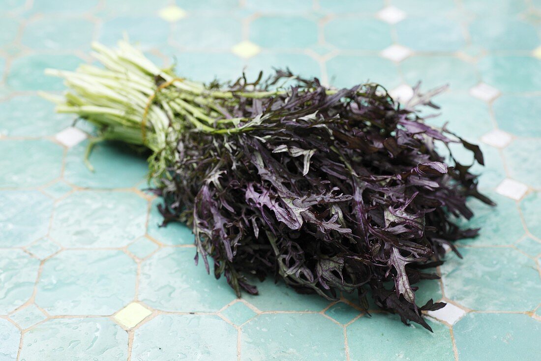 Red mustard leaves