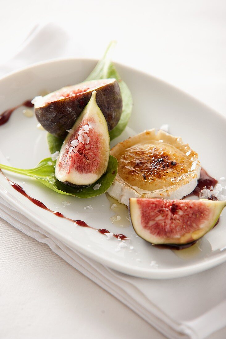 Goats cheese and figs with fleur de sel