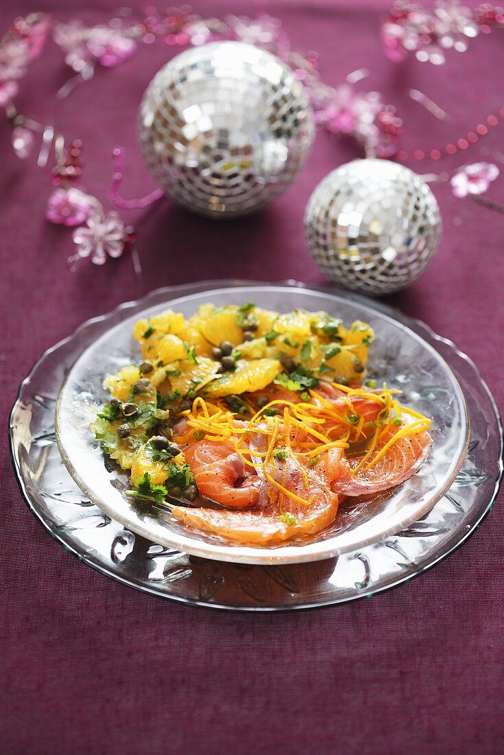 Lachs in Orangenmarinade zu Weihnachten