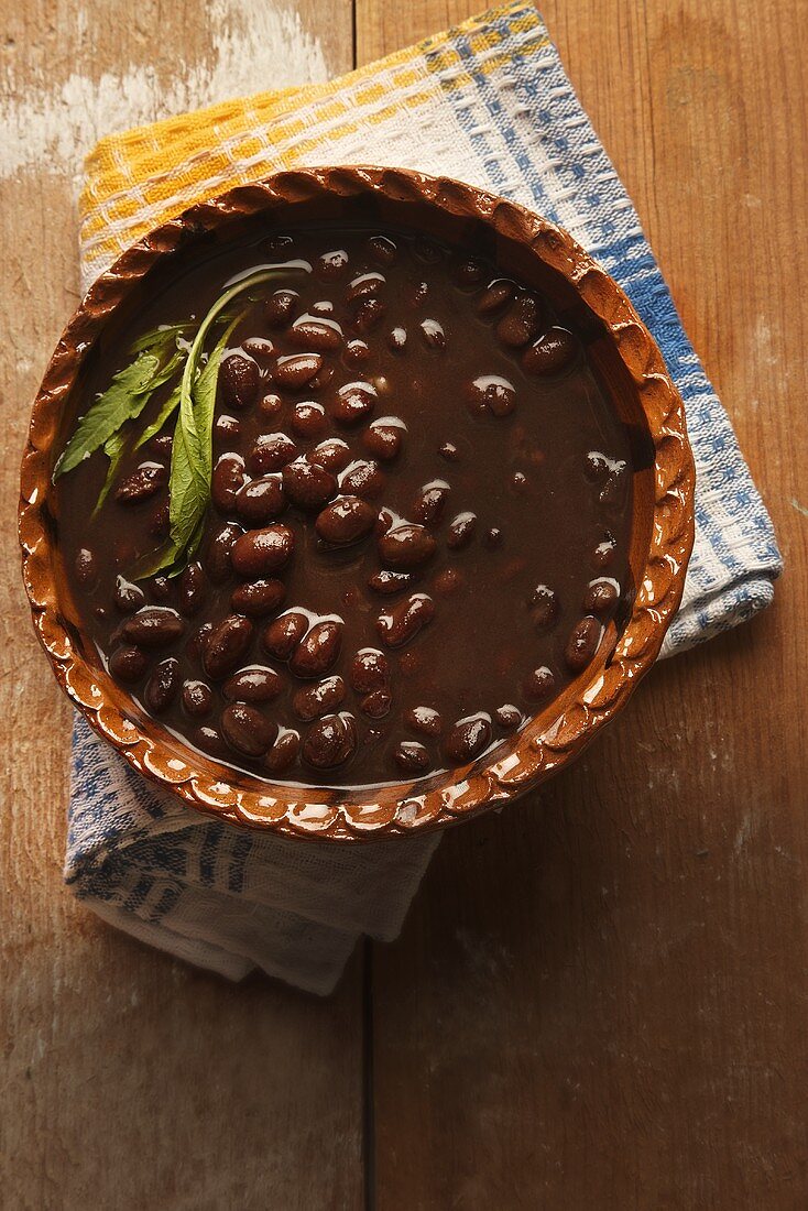 Bean soup, seen from above