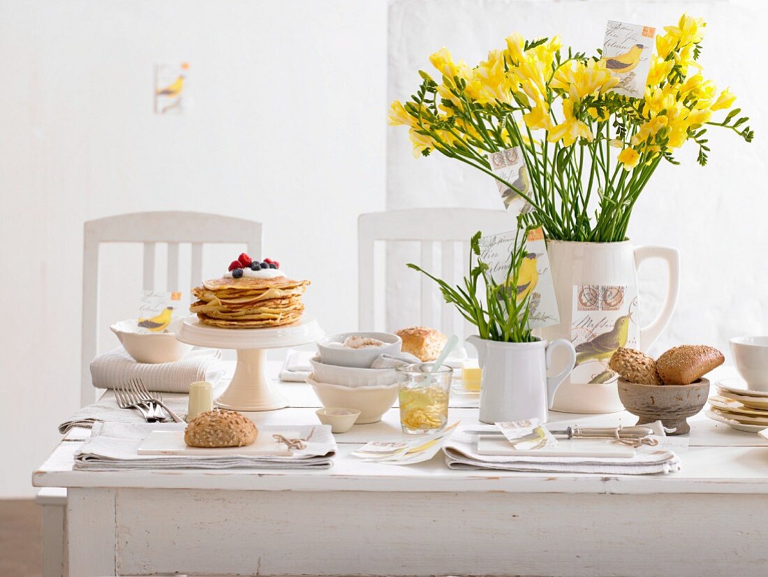 A spring breakfast buffet