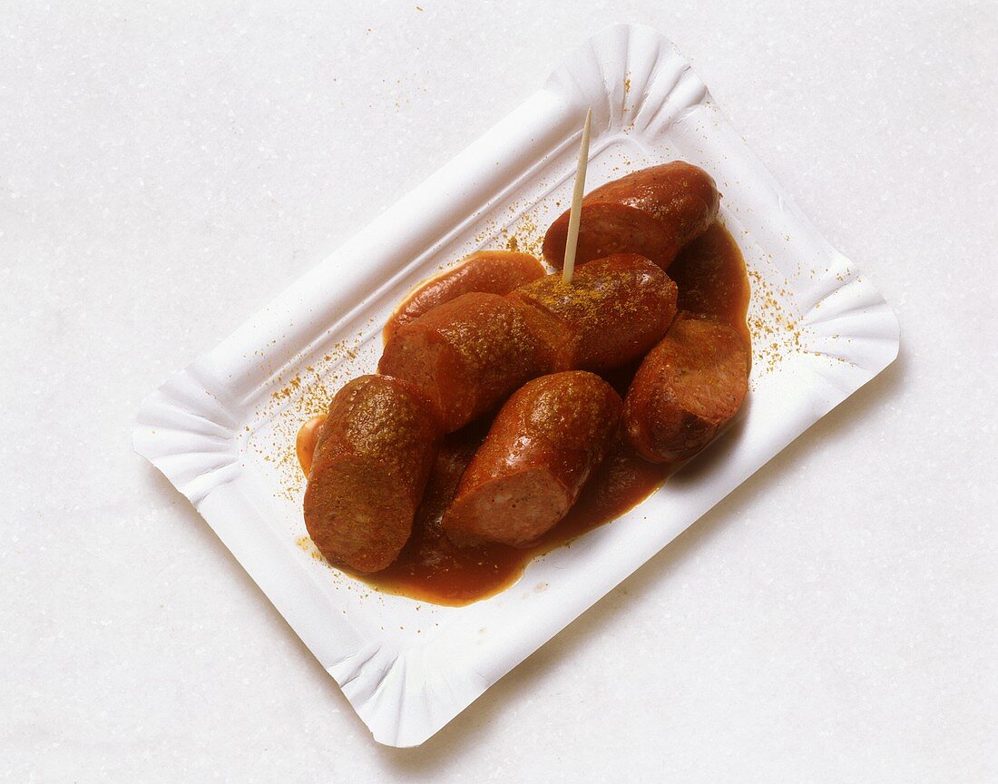 Curry sausage with ketchup