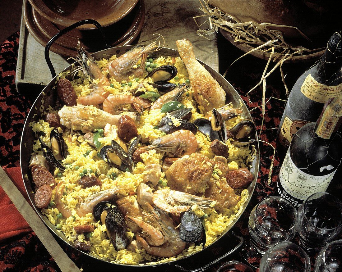 Spanish Paella with Assorted Meat and Seafood